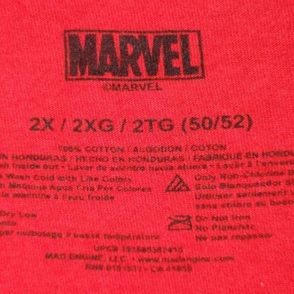 Red Marvel X-Force Deadpool T-Shirt, Size 2X - Picture 2 of 2